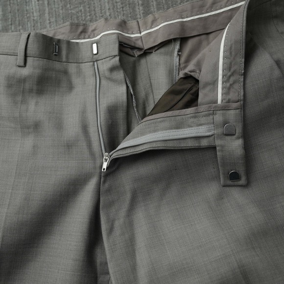 Hugo Boss Dress Pants Men Gray Wool Viscose 34R Measured 33x30.5 - Picture 8 of 13